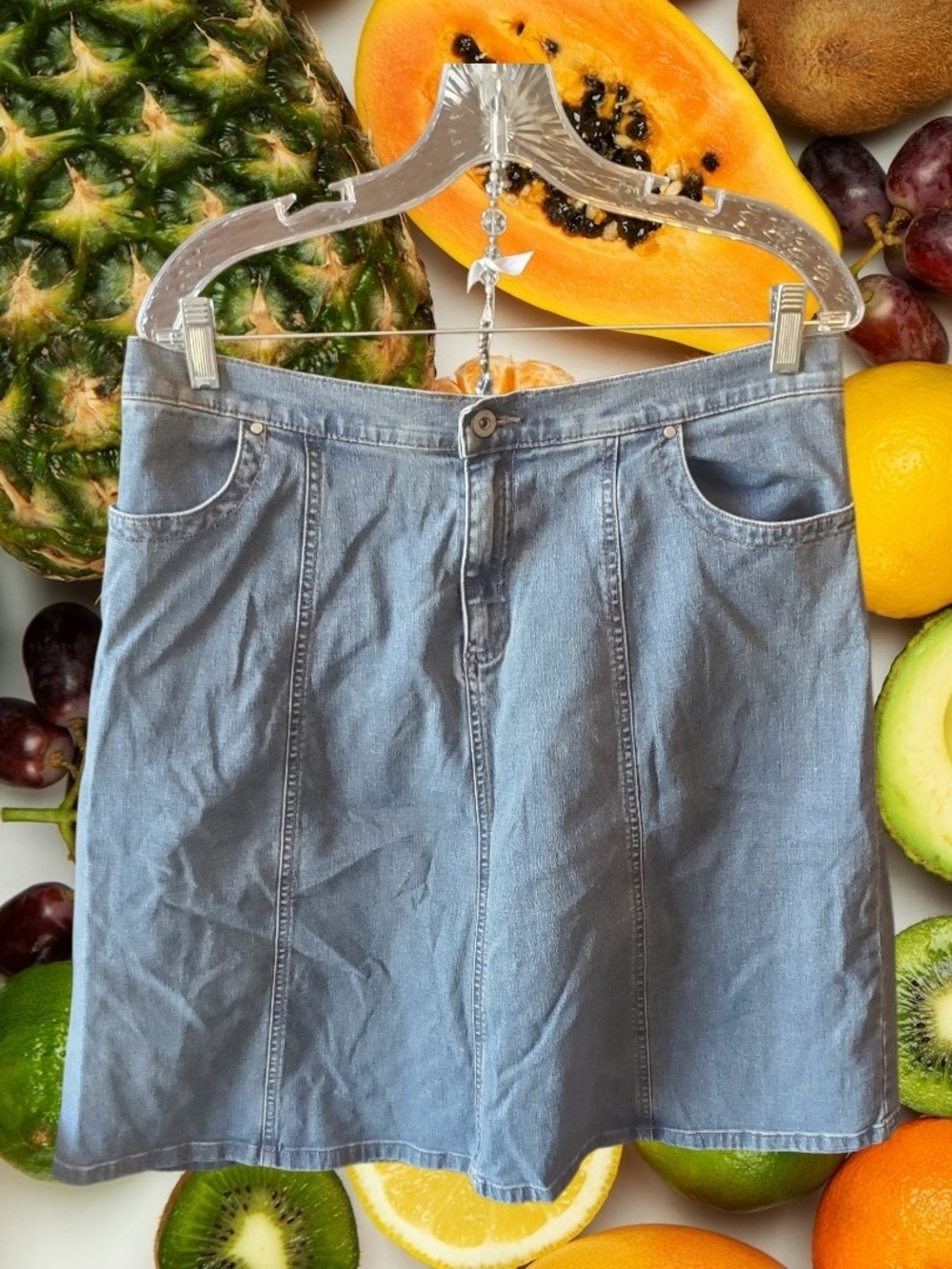 Fresh Produce Light Denim A-Line Skirt s12